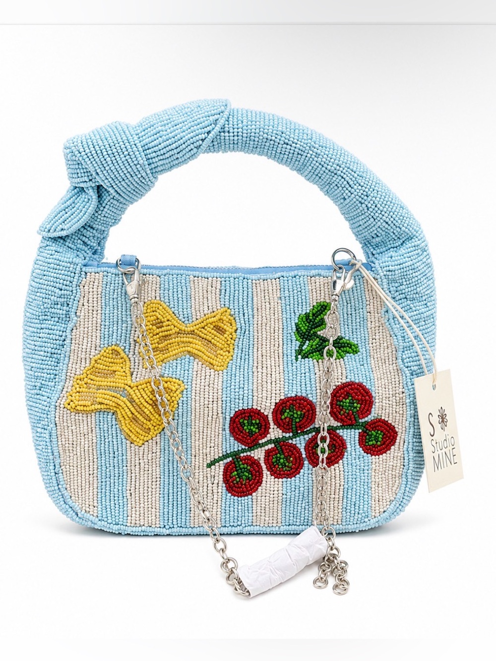 Sol and Mer Hand-Beaded Italian Style Pasta & Tomatoes Bag – Glass Beads